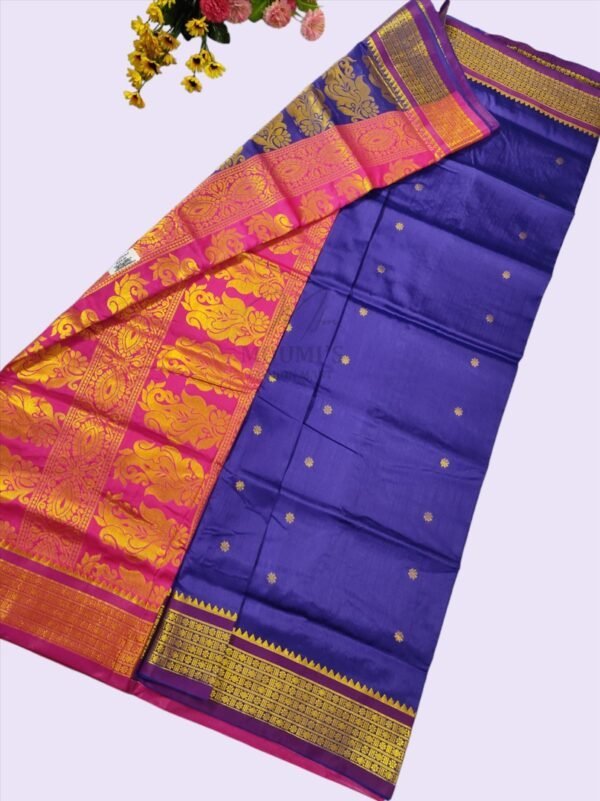 bomkai silk saree of deep violet colour