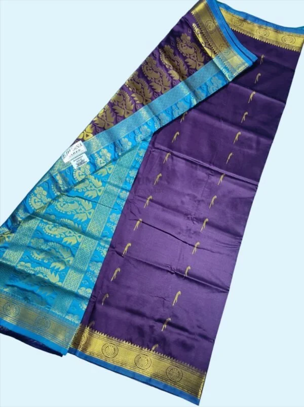 bomkai silk saree of deep purple colour