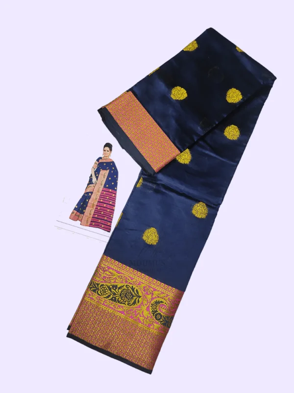 MFM banarasi silk saree of Navy blue color
