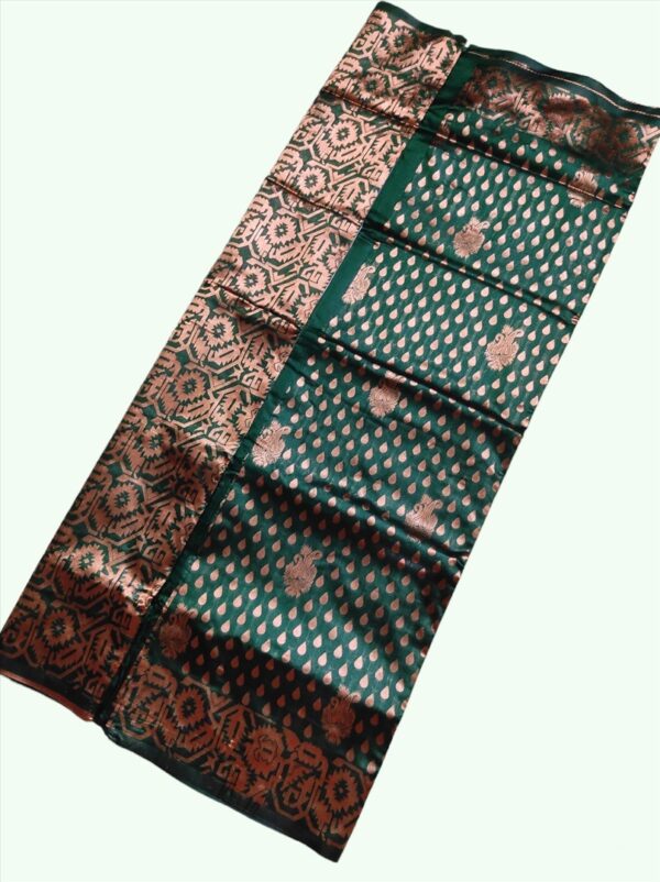 MFM copper Silk saree of green colour B