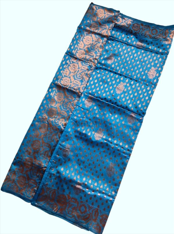 MFM Banarasi copper Silk saree of sky blue colour