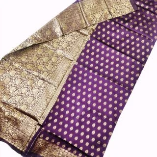 MFM fancy soft silk saree of violet color with small motifs