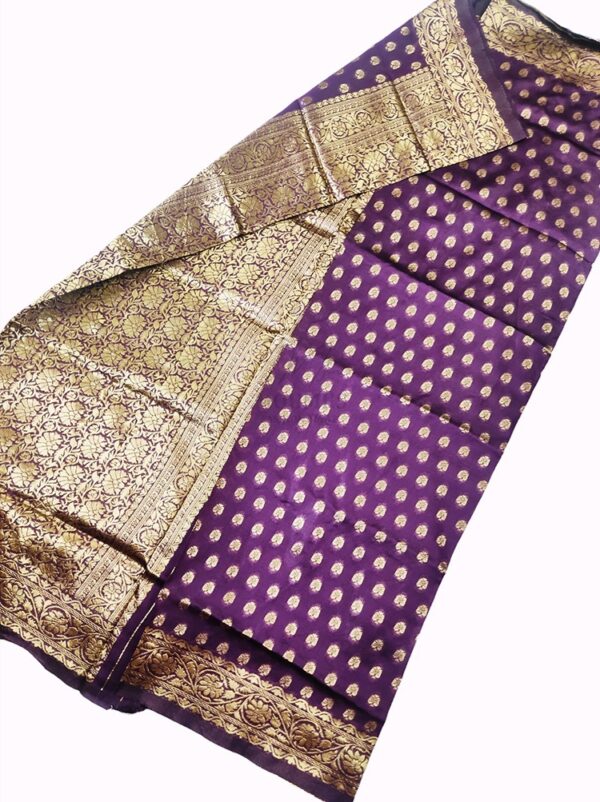 MFM fancy soft silk saree of violet color with small motifs