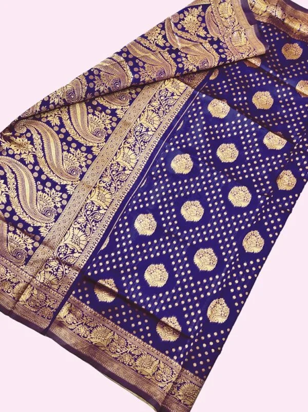MFM fancy soft silk saree of blue color with big motifs
