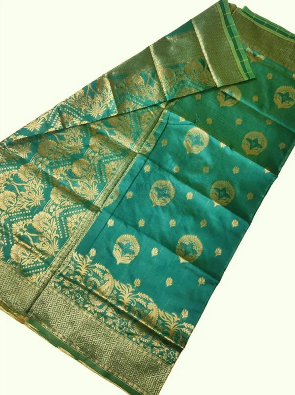 MFM fancy soft silk saree of seagreen color